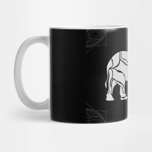 A wandering elephant with mandala pattern print Mug